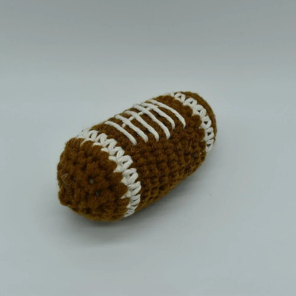 Hand crafted Crochet catnip Football cat toy